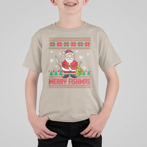 Merry Fishmas Santa Fishing Xmas Fish Fisherman T Shirt For Kid TS09 Sand Printyourwear