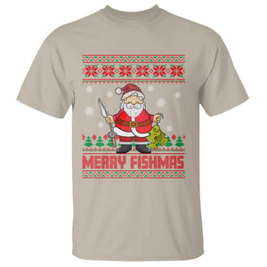 Merry Fishmas Santa Fishing Xmas Fish Fisherman T Shirt TS09 Sand Printyourwear