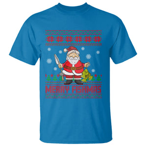 Merry Fishmas Santa Fishing Xmas Fish Fisherman T Shirt TS09 Sapphire Printyourwear