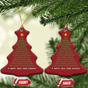 Funny Binary Christmas Tree Christmas Ornament HAPPY NEW YEAR 11111101001 TS09 Christmas Tree Red Print Your Wear