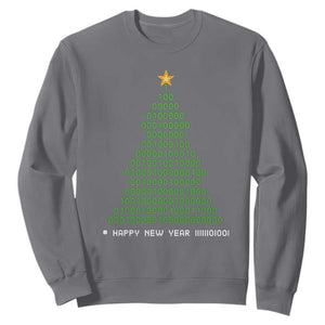 Funny Binary Christmas Tree Sweatshirt HAPPY NEW YEAR 11111101001 TS09 Charcoal Print Your Wear