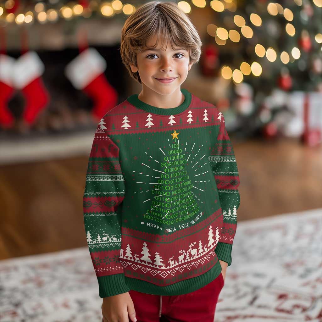 Funny Binary Christmas Tree Ugly Christmas Sweater HAPPY NEW YEAR 11111101001 TS09 Christmas Print Your Wear