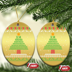 Funny Xmas Math Christmas Ornament 3.14 Pi Christmas Tree TS09 Oval Gold Print Your Wear