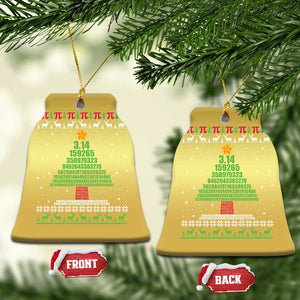 Funny Xmas Math Christmas Ornament 3.14 Pi Christmas Tree TS09 Bell Flake Gold Print Your Wear