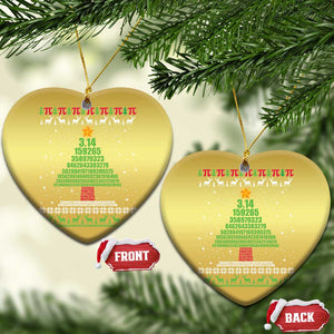 Funny Xmas Math Christmas Ornament 3.14 Pi Christmas Tree TS09 Heart Gold Print Your Wear