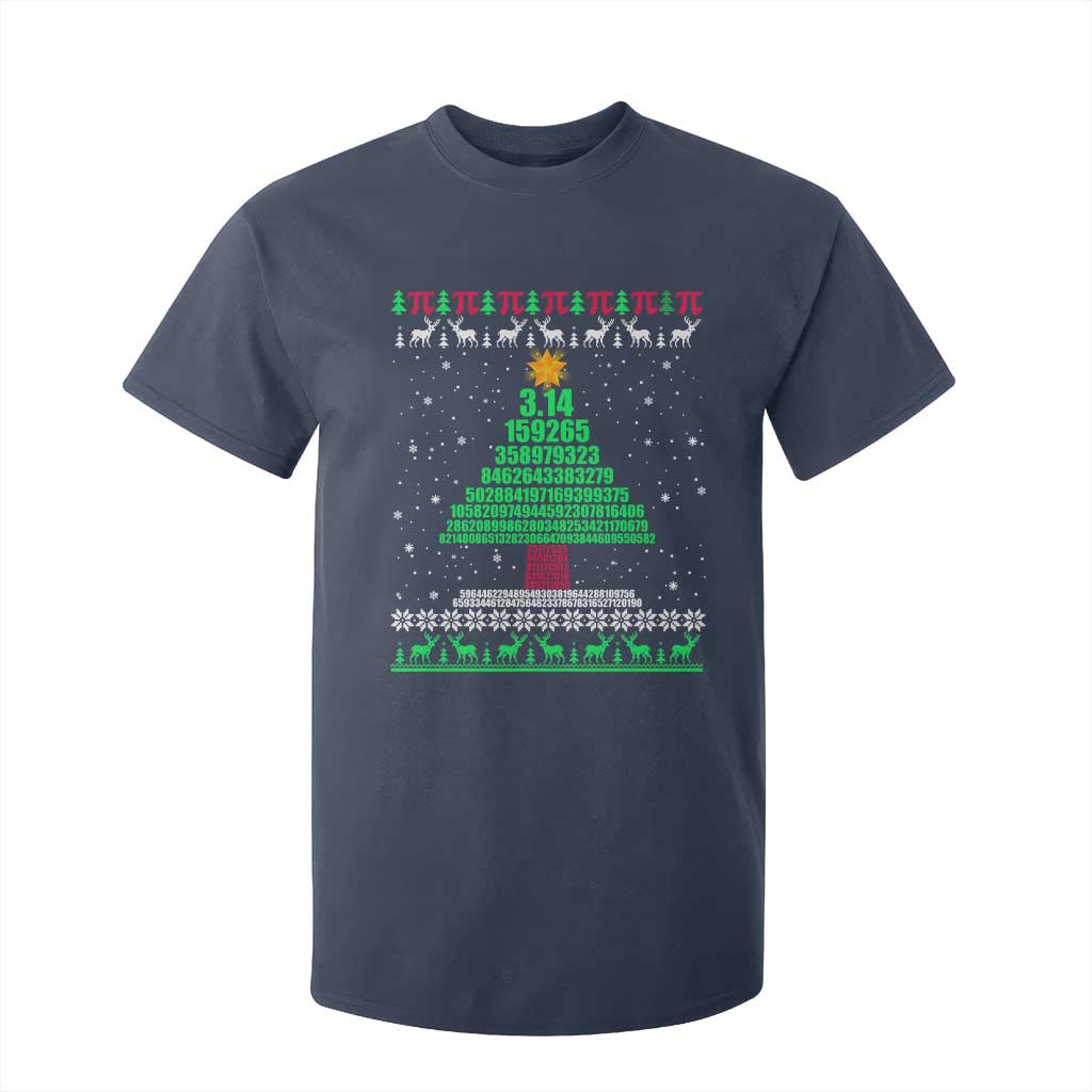 Funny Xmas Math Pi Christmas Tree T Shirt For Kid TS09 Navy Print Your Wear