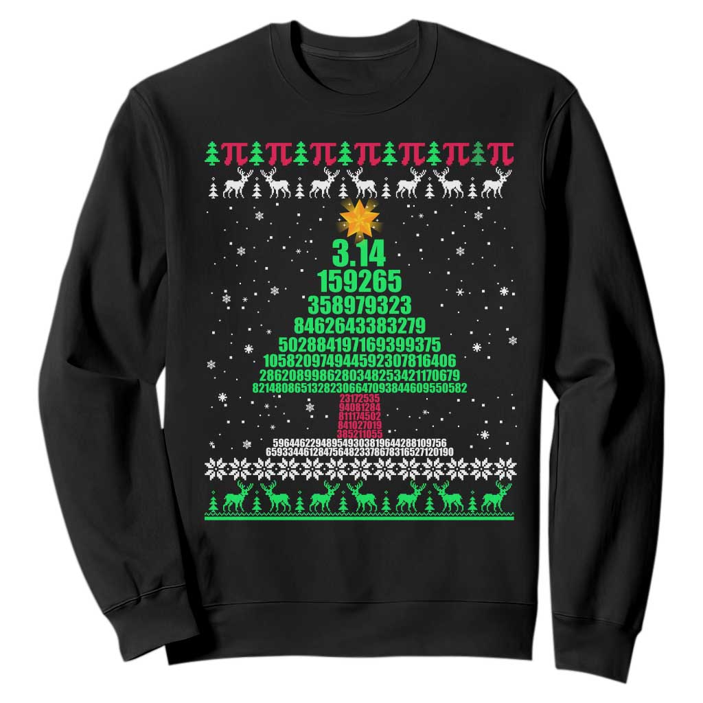 Funny Xmas Math Pi Christmas Tree Sweatshirt TS09 Black Print Your Wear