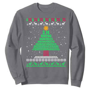 Funny Xmas Math Pi Christmas Tree Sweatshirt TS09 Charcoal Print Your Wear
