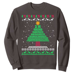 Funny Xmas Math Pi Christmas Tree Sweatshirt TS09 Dark Chocolate Print Your Wear