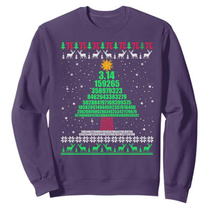 Funny Xmas Math Pi Christmas Tree Sweatshirt TS09 Purple Print Your Wear