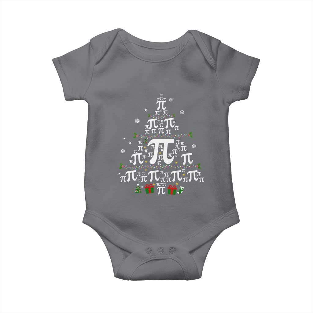 Funny Christmas Math Teacher Baby Onesie Pi Christmas Tree TS09 Charcoal Print Your Wear