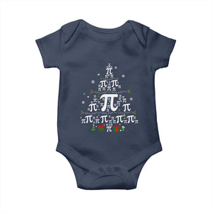 Funny Christmas Math Teacher Baby Onesie Pi Christmas Tree TS09 Navy Print Your Wear