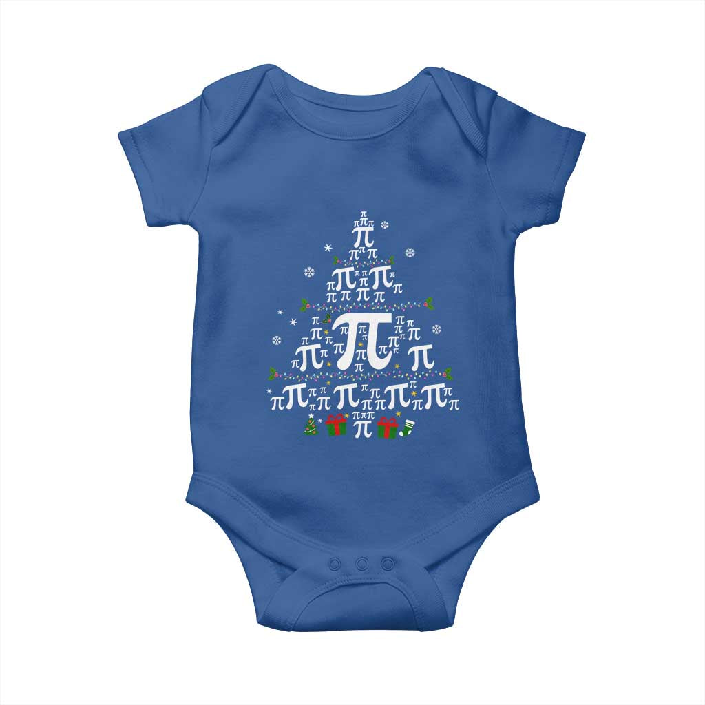 Funny Christmas Math Teacher Baby Onesie Pi Christmas Tree TS09 Royal Blue Print Your Wear