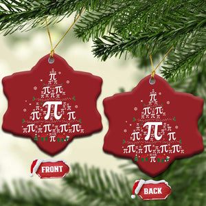 Funny Xmas Math Teacher Christmas Ornament Pi Christmas Tree TS09 Snow Flake Red Print Your Wear