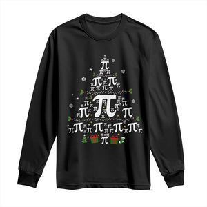 Funny Christmas Math Teacher Long Sleeve Shirt Pi Christmas Tree TS09 Black Print Your Wear