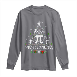 Funny Christmas Math Teacher Long Sleeve Shirt Pi Christmas Tree TS09 Charcoal Print Your Wear