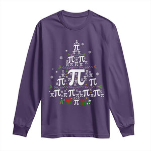 Funny Christmas Math Teacher Long Sleeve Shirt Pi Christmas Tree TS09 Purple Print Your Wear