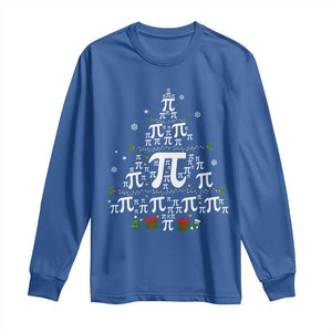 Funny Christmas Math Teacher Long Sleeve Shirt Pi Christmas Tree TS09 Royal Blue Print Your Wear