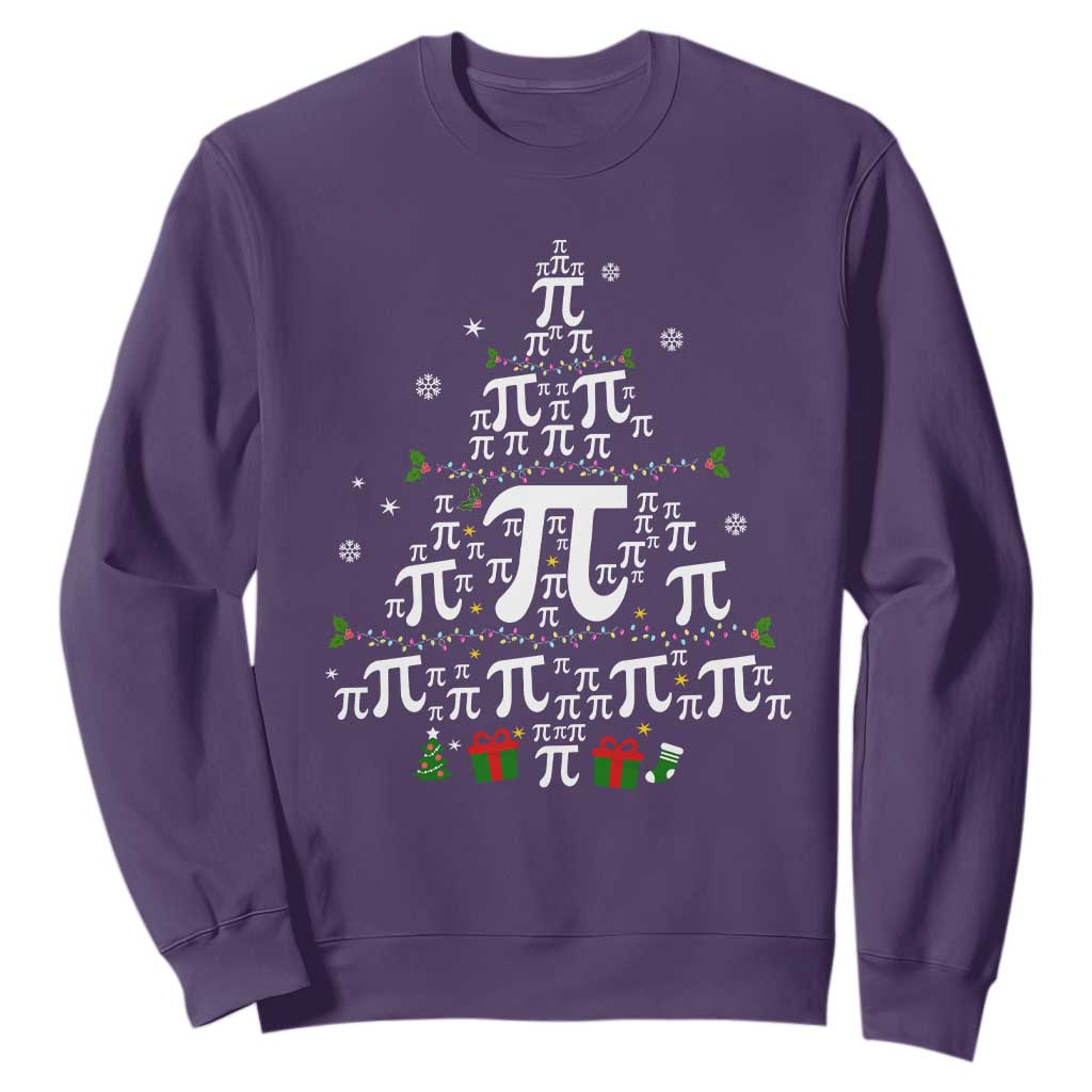 Funny Christmas Math Teacher Sweatshirt Pi Christmas Tree TS09 Purple Print Your Wear