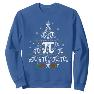 Funny Christmas Math Teacher Sweatshirt Pi Christmas Tree TS09 Royal Blue Print Your Wear
