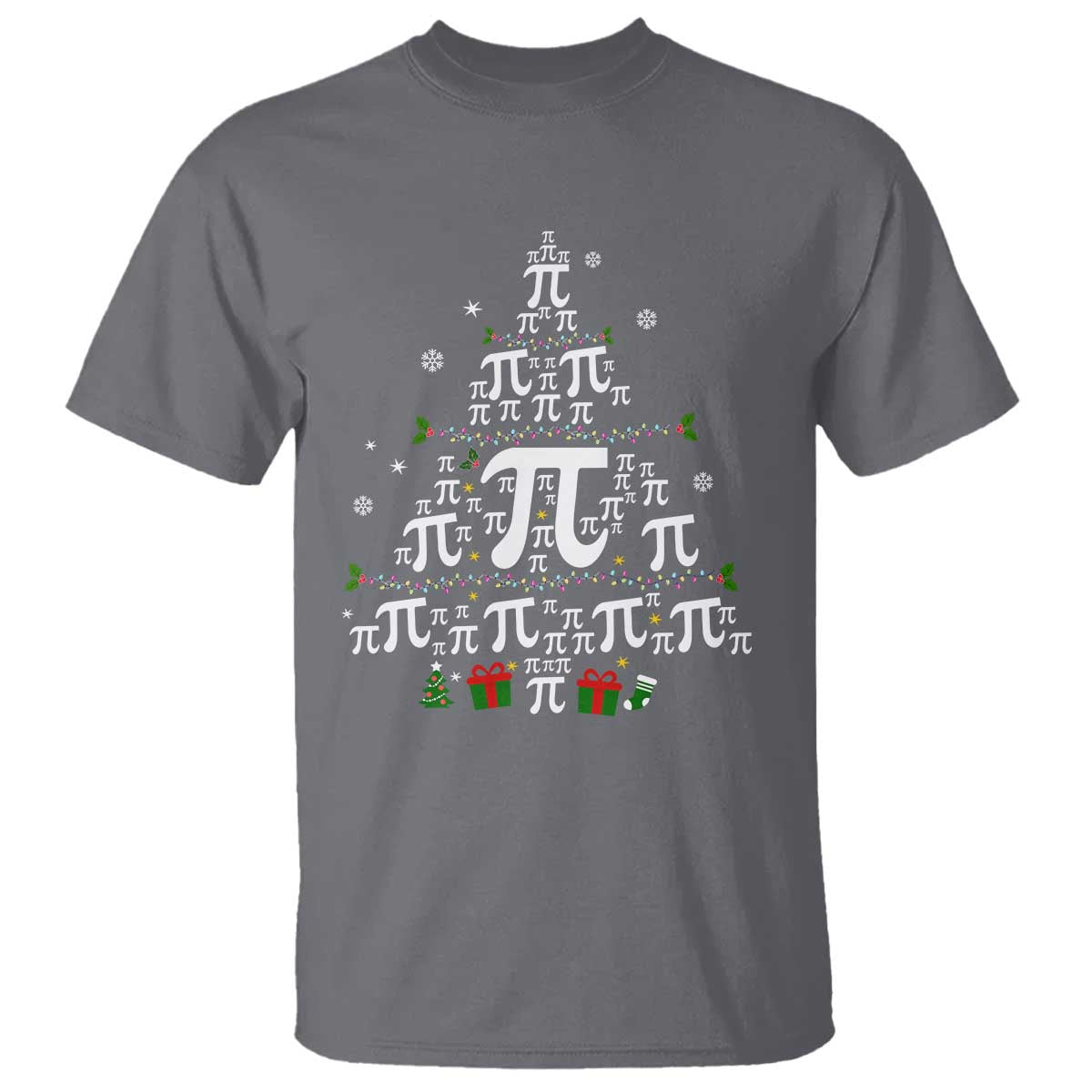 Funny Christmas Math Teacher T Shirt Pi Christmas Tree TS09 Charcoal Print Your Wear