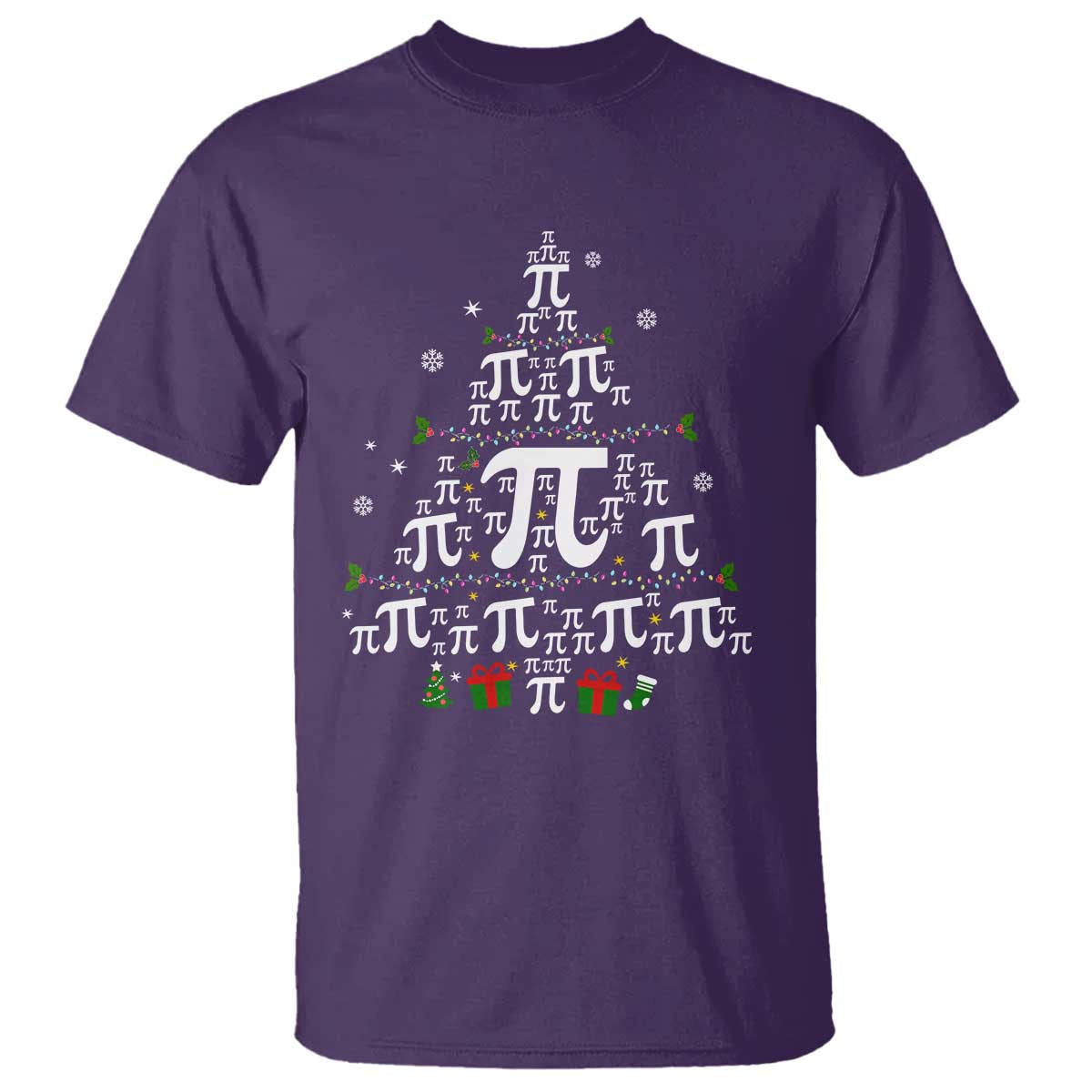 Funny Christmas Math Teacher T Shirt Pi Christmas Tree TS09 Purple Print Your Wear