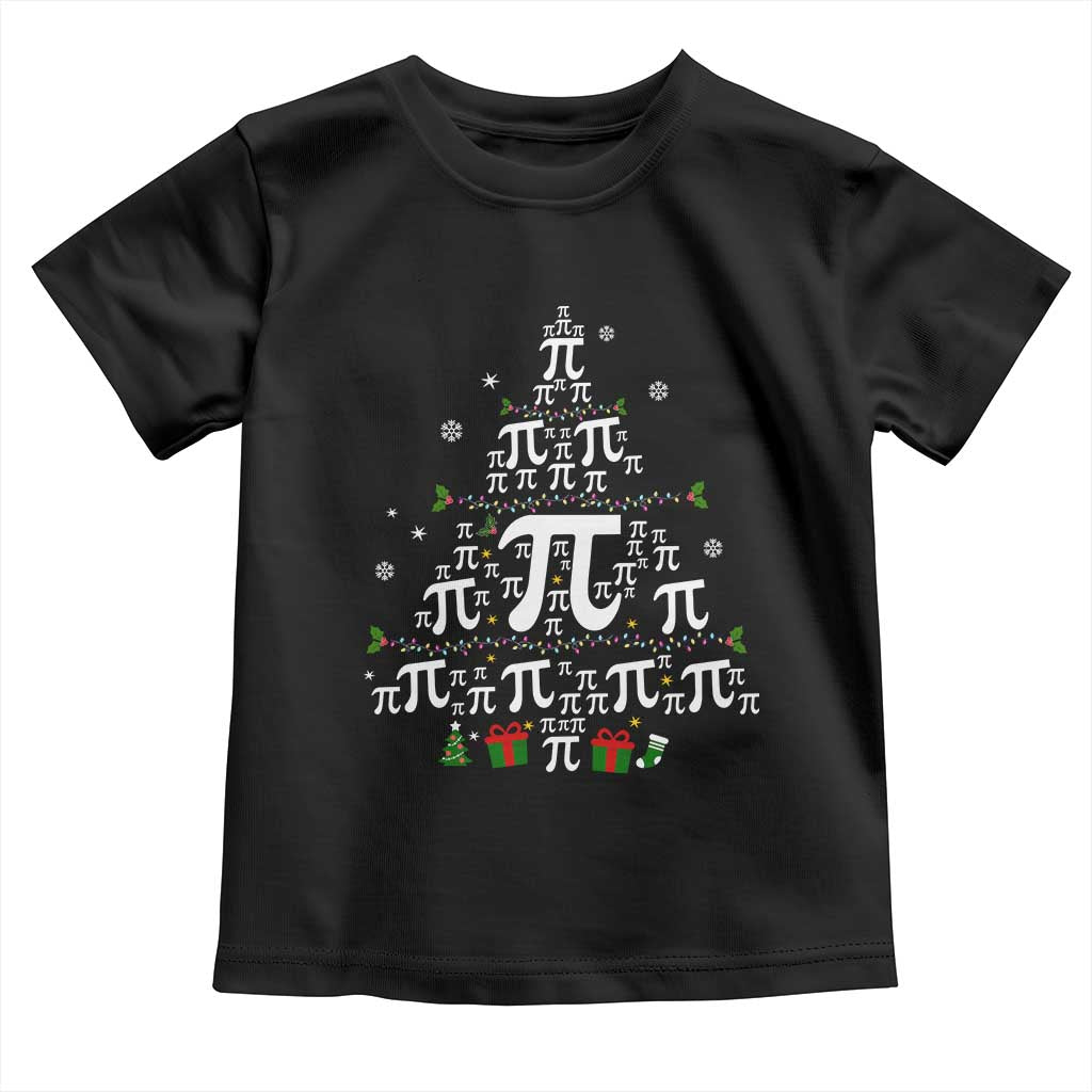 Funny Christmas Math Teacher Toddler T Shirt Pi Christmas Tree TS09 Black Print Your Wear