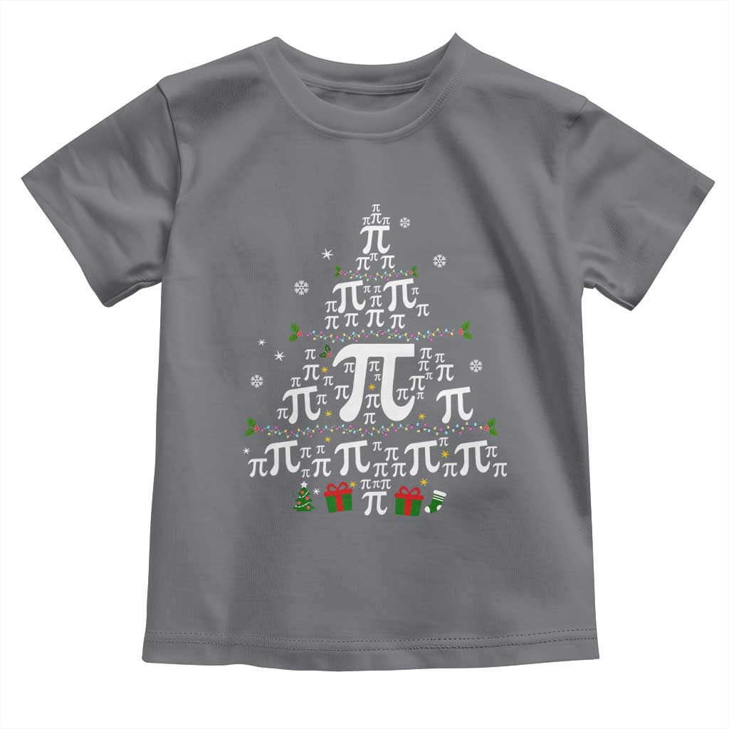 Funny Christmas Math Teacher Toddler T Shirt Pi Christmas Tree TS09 Charcoal Print Your Wear