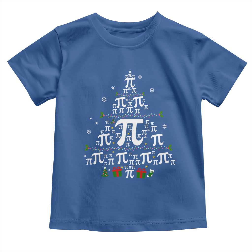 Funny Christmas Math Teacher Toddler T Shirt Pi Christmas Tree TS09 Royal Blue Print Your Wear