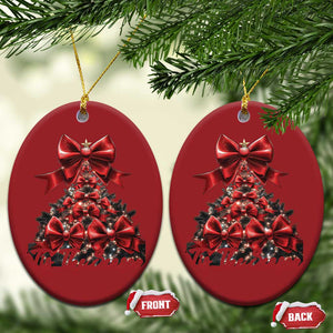 Christmas Tree Coquette Tis The Season Christmas Ornament TS09 Oval Red Print Your Wear