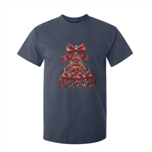 Christmas Tree Coquette Tis The Season T Shirt For Kid TS09 Navy Print Your Wear