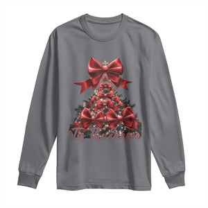 Christmas Tree Coquette Tis The Season Long Sleeve Shirt TS09 Charcoal Print Your Wear