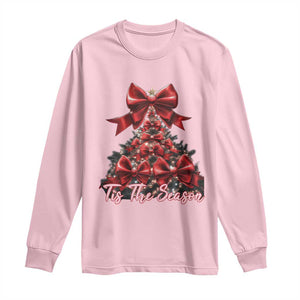 Christmas Tree Coquette Tis The Season Long Sleeve Shirt TS09 Light Pink Print Your Wear