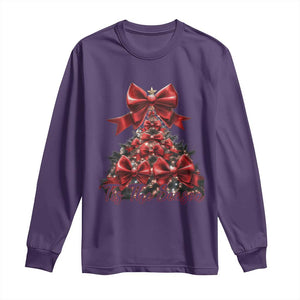 Christmas Tree Coquette Tis The Season Long Sleeve Shirt TS09 Purple Print Your Wear