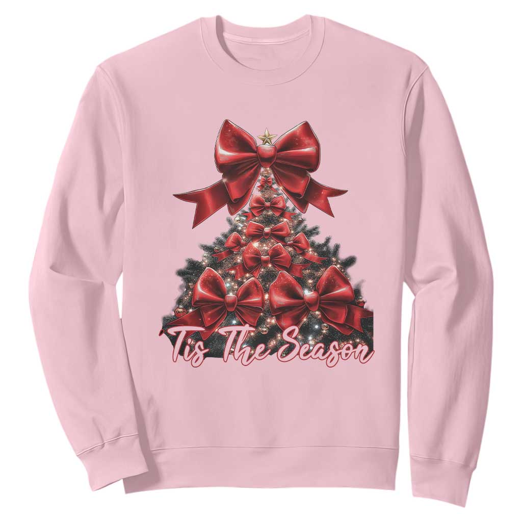 Christmas Tree Coquette Tis The Season Sweatshirt TS09 Light Pink Print Your Wear