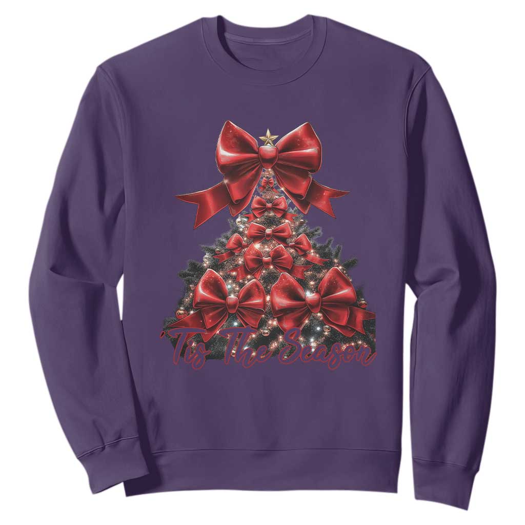 Christmas Tree Coquette Tis The Season Sweatshirt TS09 Purple Print Your Wear