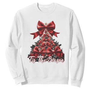 Christmas Tree Coquette Tis The Season Sweatshirt TS09 White Print Your Wear