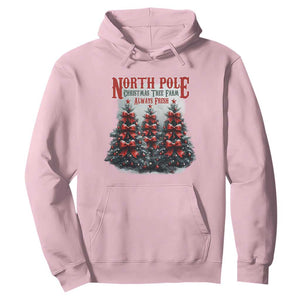 Xmas Coquette Hoodie North pole Christmas Tree Farm Always Fresh TS09 Light Pink Print Your Wear