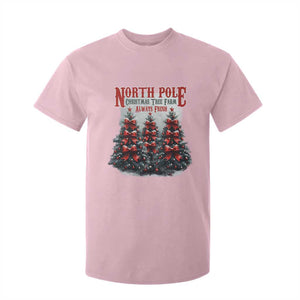 Xmas Coquette T Shirt For Kid North pole Christmas Tree Farm Always Fresh TS09 Light Pink Print Your Wear