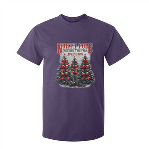 Xmas Coquette T Shirt For Kid North pole Christmas Tree Farm Always Fresh TS09 Purple Print Your Wear