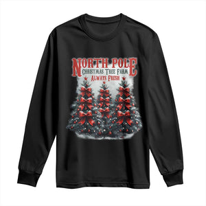 Xmas Coquette Long Sleeve Shirt North pole Christmas Tree Farm Always Fresh TS09 Black Print Your Wear