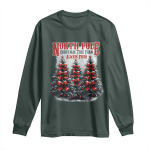 Xmas Coquette Long Sleeve Shirt North pole Christmas Tree Farm Always Fresh TS09 Dark Forest Green Print Your Wear