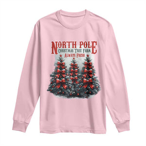 Xmas Coquette Long Sleeve Shirt North pole Christmas Tree Farm Always Fresh TS09 Light Pink Print Your Wear