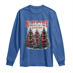 Xmas Coquette Long Sleeve Shirt North pole Christmas Tree Farm Always Fresh TS09 Royal Blue Print Your Wear