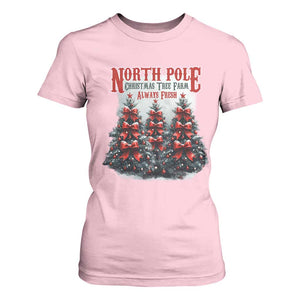 Xmas Coquette T Shirt For Women North pole Christmas Tree Farm Always Fresh TS09 Light Pink Print Your Wear