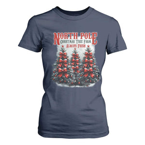 Xmas Coquette T Shirt For Women North pole Christmas Tree Farm Always Fresh TS09 Navy Print Your Wear