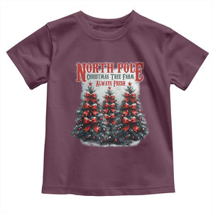 Xmas Coquette Toddler T Shirt North pole Christmas Tree Farm Always Fresh TS09 Maroon Print Your Wear