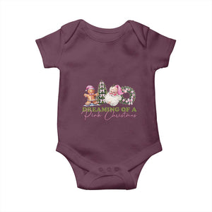 Dreaming Of A Pink Christmas Baby Onesie TS09 Maroon Print Your Wear