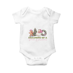 Dreaming Of A Pink Christmas Baby Onesie TS09 White Print Your Wear