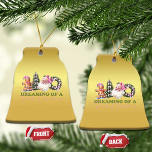 Dreaming Of A Pink Xmas Christmas Ornament TS09 Bell Flake Gold Print Your Wear